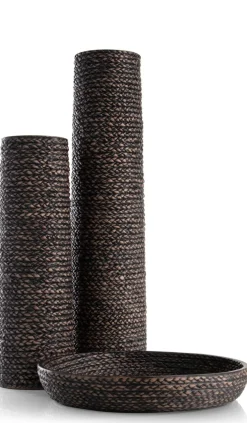 Adam vaas H49cm in de kleur Zwart - COCOmaison