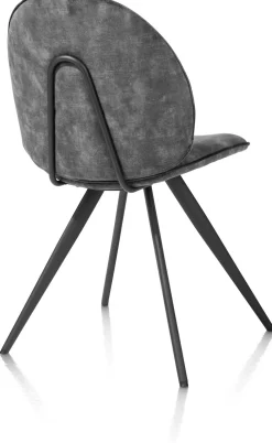 AIKO eetkamerstoel - rough off black - stof Karese - antraciet