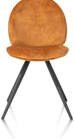 AIKO eetkamerstoel - rough off black - stof Karese - okergeel