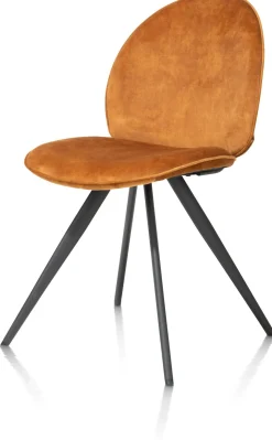 AIKO eetkamerstoel - rough off black - stof Karese - okergeel