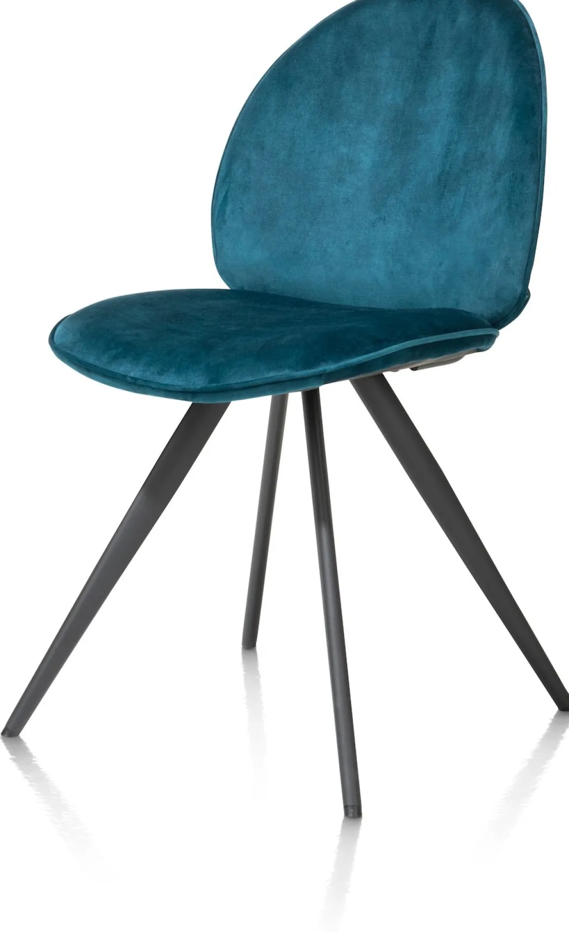 AIKO eetkamerstoel - rough off black - stof Karese - teal