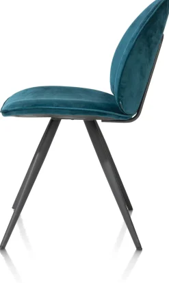 AIKO eetkamerstoel - rough off black - stof Karese - teal