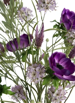 Anemone Spray H75cm kunstbloem in de kleur Paars - COCOmaison
