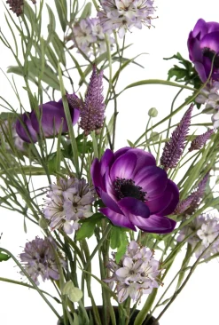 Anemone Spray H75cm kunstbloem in de kleur Paars - COCOmaison