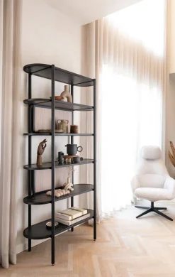 ARAMON boekenkast 100 cm. - 5-niches - XOOON