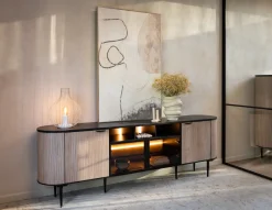 ARAMON dressoir (210cm) - 2-deuren + 2-glasdeuren - XOOON