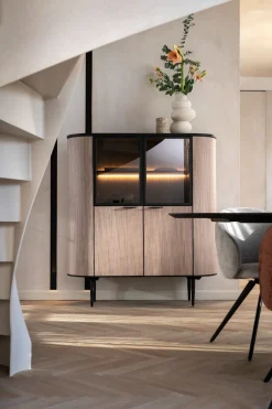 ARAMON highboard (125cm) 2-deuren + 2-glasdeuren - XOOON