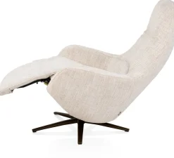 Arco, relax-fauteuil - 1 motor - verstelbare hoofdsteun - stof Luton - Creme