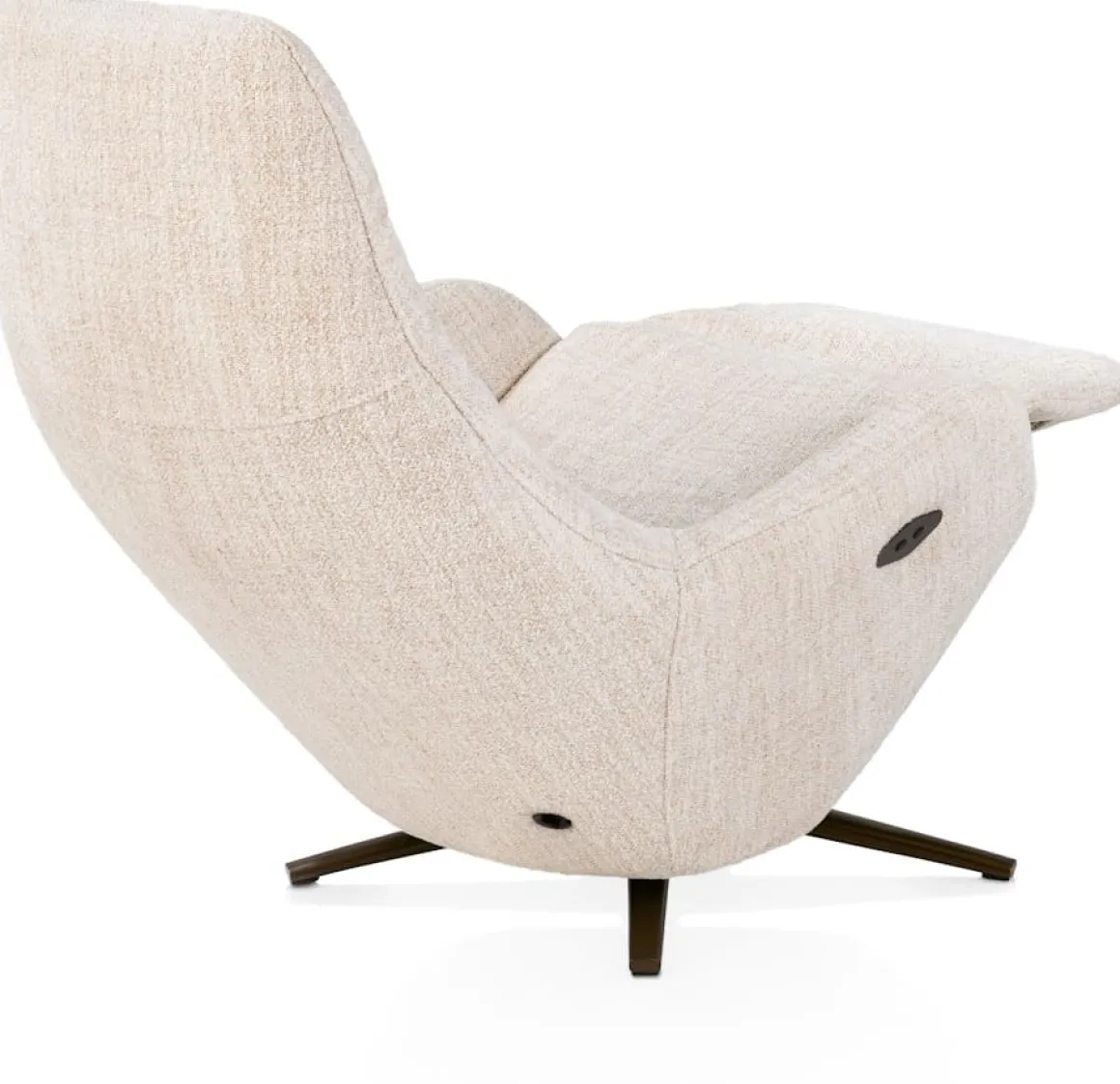Arco, relax-fauteuil - 1 motor - verstelbare hoofdsteun - stof Luton - Creme