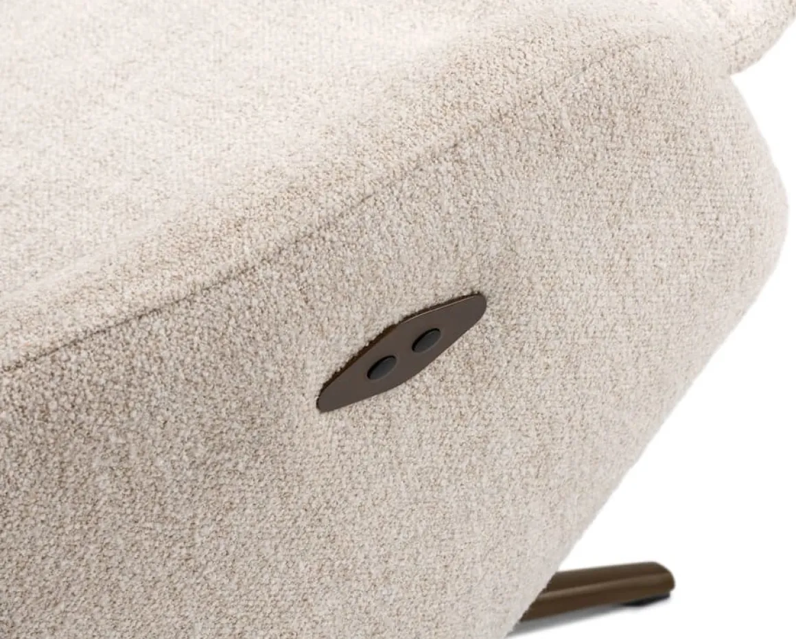 Arco, relax-fauteuil - 1 motor - verstelbare hoofdsteun - stof Luton - Creme