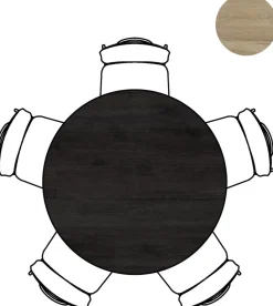 ARVADA bartafel 125 cm - rond - centrale poot kort - marmerlook