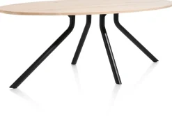 Arvada ellipsvormige eiken eettafel met metalen poot 220x110cm