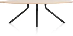Arvada ellipsvormige eiken eettafel met metalen poot 250x110cm