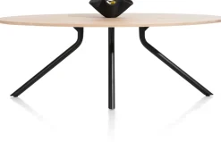 Arvada ellipsvormige eiken eettafel met metalen poot 250x110cm
