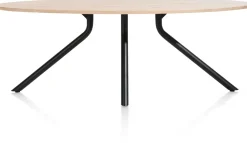 Arvada ellipsvormige eiken eettafel met metalen poot 250x110cm