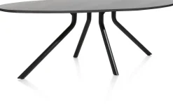 Arvada ellipsvormige eiken eettafel met metalen poot 250x110cm