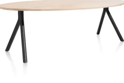 Arvada ellipsvormige eiken eettafel met metalen poten 220x110cm