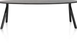 Arvada ellipsvormige eiken eettafel met metalen poten 220x110cm