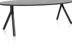 Arvada ellipsvormige eiken eettafel met metalen poten 220x110cm