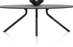 Arvada ellipsvormige eiken eettafel met metalen poot 220x110cm