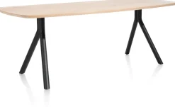 Arvada ovale eiken eettafel met zwart metalen poten 190x100cm