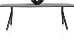 Arvada ovale eiken eettafel met zwart metalen poten 250x110cm