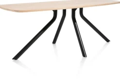 Arvada ovale eiken eettafel met zwart metalen poot 190x100cm