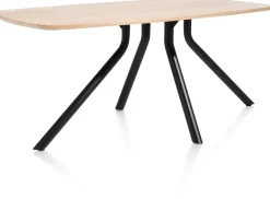 Arvada ovale eiken eettafel met zwart metalen poot 160x100cm