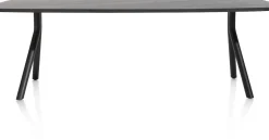 Arvada ovale eiken eettafel met zwart metalen poten 220x110cm