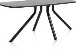 Arvada ovale eiken eettafel met zwart metalen poot 160x100cm