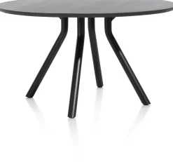 Arvada ronde eiken eettafel met zwart metalen poot 140cm