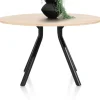 Arvada ronde eiken eettafel met zwart metalen poot 140cm