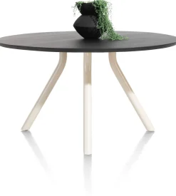 ARVADA tafel 140 cm - rond - centrale poot Nebbia - onyx