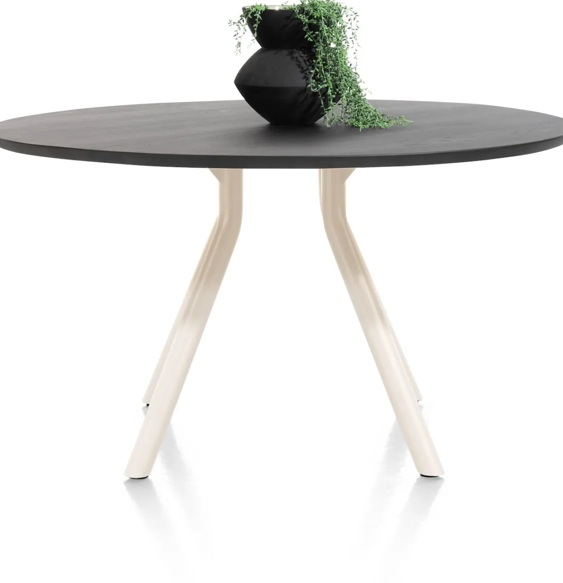 ARVADA tafel 140 cm - rond - centrale poot Nebbia - onyx