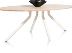 ARVADA tafel 220 x 110 cm - ellips - centrale poot Nebbia