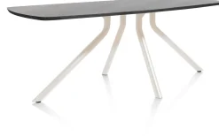ARVADA tafel 190 x 100 cm - ovaal - centrale poot Nebbia - onyx