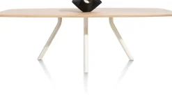 ARVADA tafel 220 x 110 cm - ovaal - centrale poot Nebbia