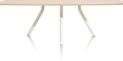 ARVADA tafel 220 x 110 cm - ovaal - centrale poot Nebbia