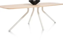 ARVADA tafel 250 x 110 cm - ovaal - centrale poot Nebbia