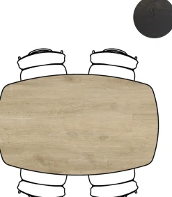 ARVADA tafel 160 x 100 cm - ovaal - centrale poot Nebbia