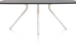 ARVADA tafel 160 x 100 cm - ovaal - centrale poot Nebbia - onyx