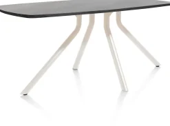 ARVADA tafel 160 x 100 cm - ovaal - centrale poot Nebbia - onyx