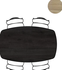 ARVADA tafel 160 x 100 cm - ovaal - centrale poot Nebbia - onyx