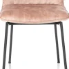 Aurora velours eetkamerstoel met zwart metalen frame