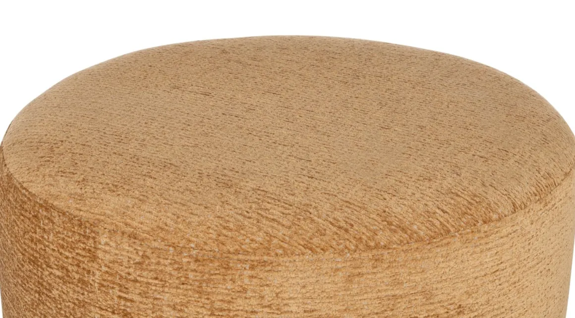 BeautiQ - Chic poef - rond 80 cm in de kleur Okergeel