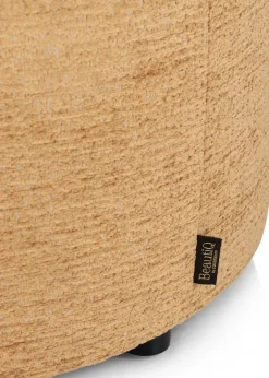 BeautiQ - Chic poef - rond 80 cm in de kleur Okergeel