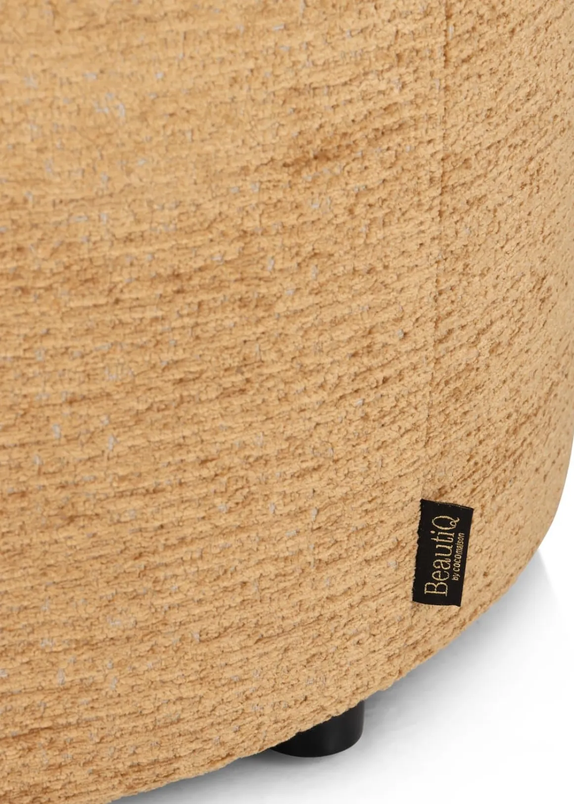 BeautiQ - Chic poef - rond 80 cm in de kleur Okergeel