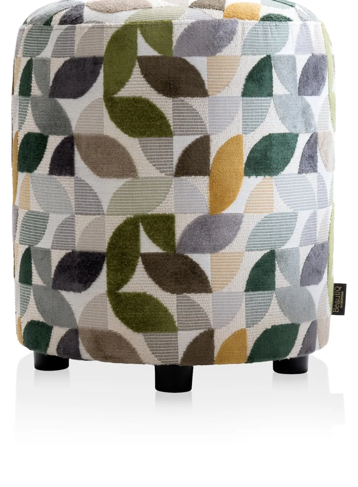 BeautiQ - Elite poef - rond 42 cm in de kleur Olijf