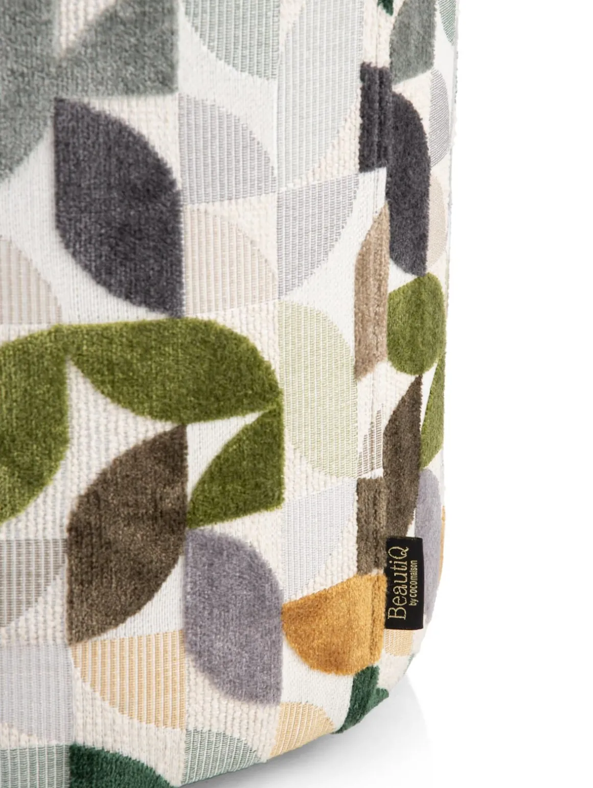 BeautiQ - Elite poef - rond 42 cm in de kleur Olijf