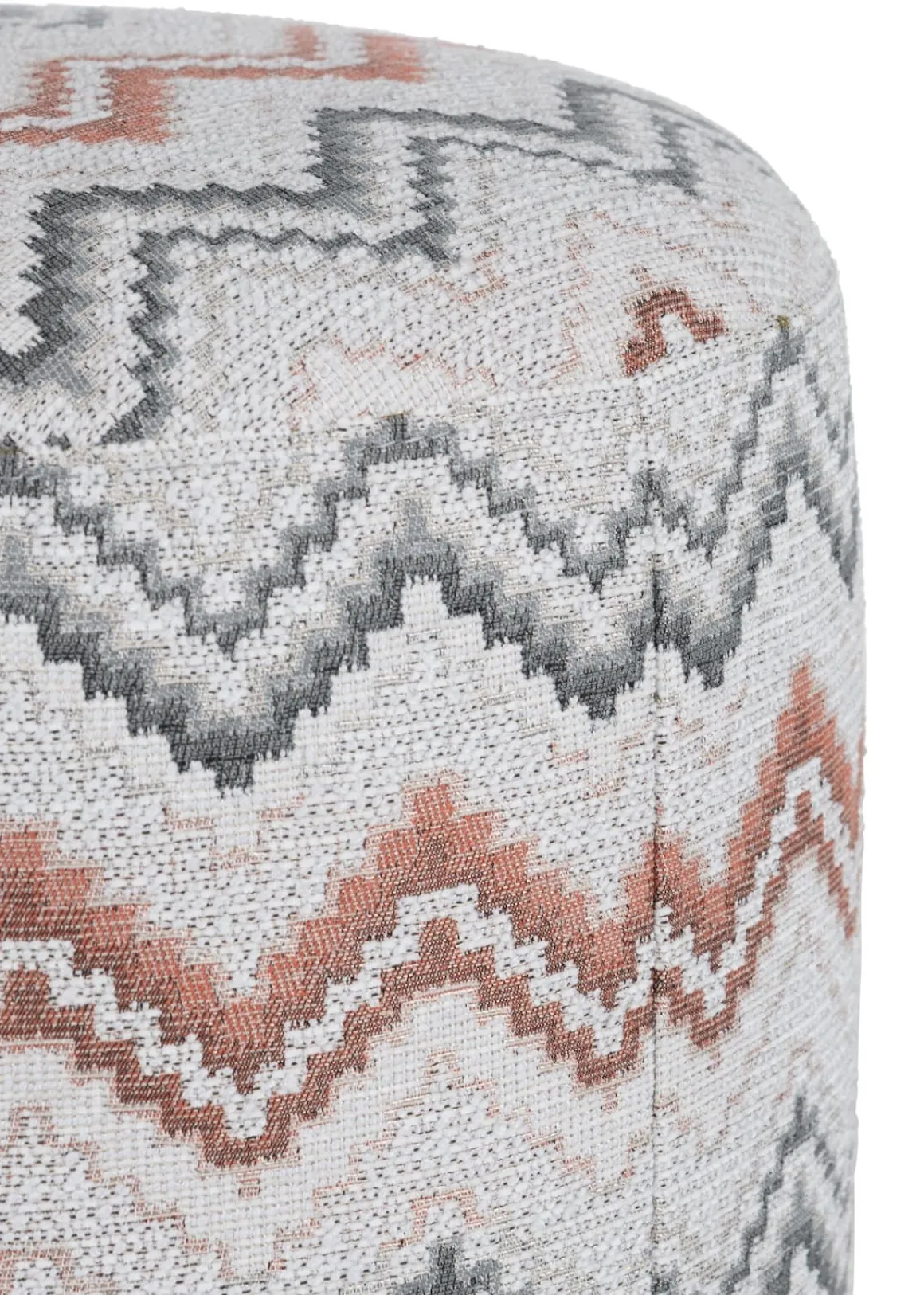 BeautiQ - Lush poef - rond 42 cm in de kleur Koper - COCOmaison